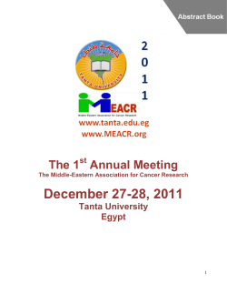 December 27-28, 2011 The 1 Annual Meeting Tanta University