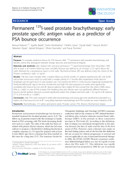 Permanent I-seed prostate brachytherapy: early PSA bounce occurrence
