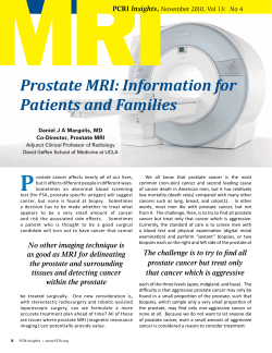 MRI P Prostate MRI: Information for Patients and Families