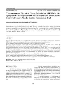 Transcutaneous  Electrical  Nerve  Stimulation  (TENS) ... Symptomatic Management of Chronic Prostatitis/Chronic Pelvic