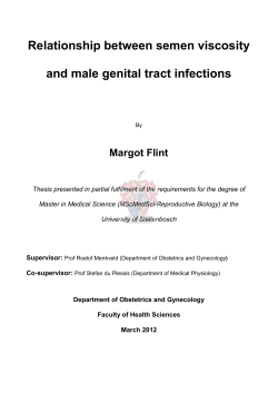 Relationship between semen viscosity and male genital tract infections  Margot Flint