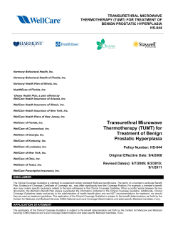 TRANSURETHRAL MICROWAVE THERMOTHERAPY (TUMT) FOR TREATMENT OF BENIGN PROSTATIC HYPERPLASIA HS-044