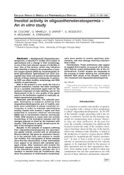 Inositol activity in oligoasthenoteratospermia – An study M. COLONE