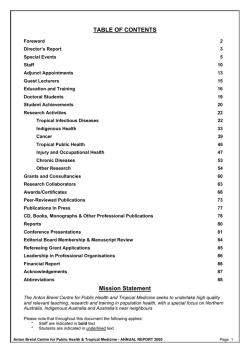 TABLE OF CONTENTS