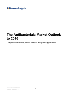 The Antibacterials Market Outlook to 2016