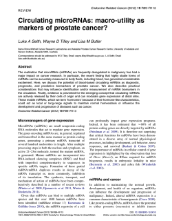 Circulating microRNAs: macro-utility as markers of prostate cancer? REVIEW