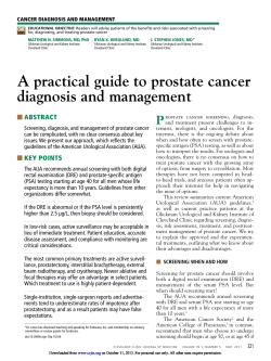 A practical guide to prostate cancer diagnosis and management P ABSTRACT