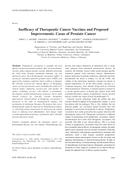 Inefficacy of Therapeutic Cancer Vaccines and Proposed A R