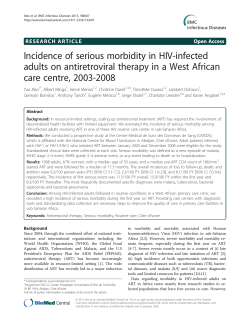 Incidence of serious morbidity in HIV-infected care centre, 2003-2008