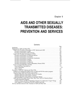 AIDS AND OTHER SEXUALLY TRANSMITTED DISEASES: PREVENTION AND SERVICES Chapter 9