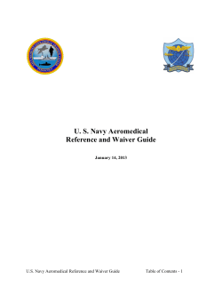 U. S. Navy Aeromedical Reference and Waiver Guide