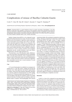 Complications of misuse of Bacillus Calmette-Guerin CASE REPORT Cevik Y , Ozer M