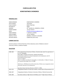 CURICULLUM VITAE KONSTANTINOS CHONDROS  PERSONAL DATA