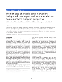 The first case of Brucella canis in Sweden: