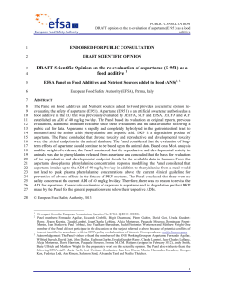 DRAFT Scientific Opinion on the re-evaluation of aspartame (E 951)... food additive