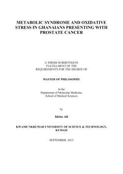 METABOLIC SYNDROME AND OXIDATIVE STRESS IN GHANAIANS PRESENTING WITH PROSTATE CANCER