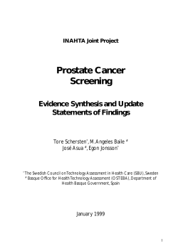 Prostate Cancer Screening Evidence Synthesis and Update Statements of Findings