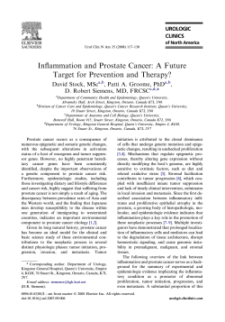 Inﬂammation and Prostate Cancer: A Future Target for Prevention and Therapy? MSc ,