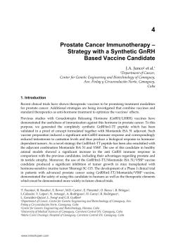 4 Prostate Cancer Immunotherapy – Strategy with a Synthetic GnRH Based Vaccine Candidate