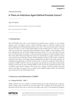 Is There an Infectious Agent Behind Prostate Cancer? Chapter 2 1. Introduction