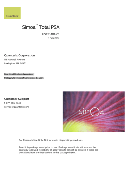 Simoa Total PSA ™ USER-101-01
