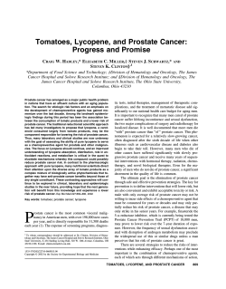 Tomatoes, Lycopene, and Prostate Cancer: Progress and Promise C W. H