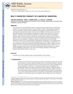 NIH Public Access Author Manuscript MULTI-TARGETED THERAPY OF CANCER BY GENISTEIN