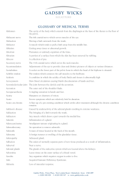 GADSBY  WICKS GLOSSARY OF MEDICAL TERMS SOLICITORS