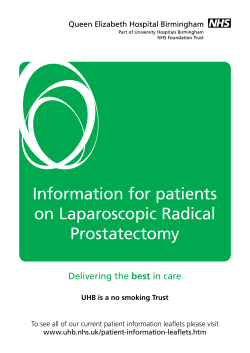 Information for patients on Laparoscopic Radical Prostatectomy best