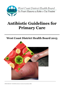 Antibiotic Guidelines for Primary Care  West Coast District Health Board 2013