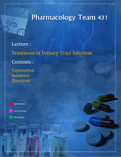 Lecture : Contents : Treatment of Urinary Tract Infection