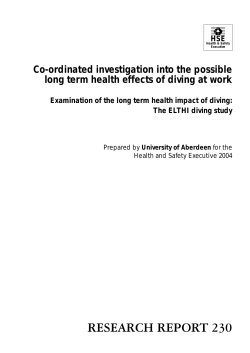 RESEARCH REPORT 230 Co-ordinated investigation into the possible HSE