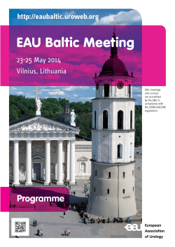 EAU Baltic Meeting Programme 23-25 May 2014 Vilnius, Lithuania
