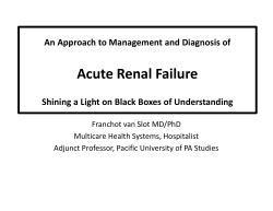 Acute Kidney Injury Acute Renal Failure
