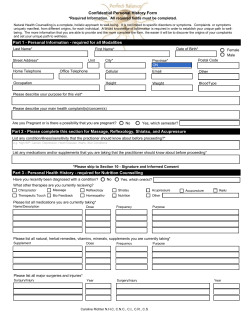 Confidential Personal History Form