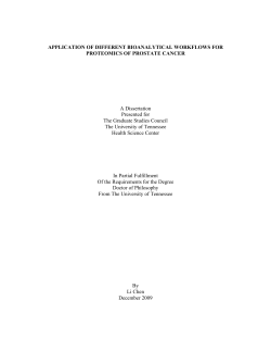 APPLICATION OF DIFFERENT BIOANALYTICAL WORKFLOWS FOR PROTEOMICS OF PROSTATE CANCER A Dissertation