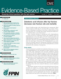 Evidence-Based Practice CME Zoledronic acid infusion after hip fracture