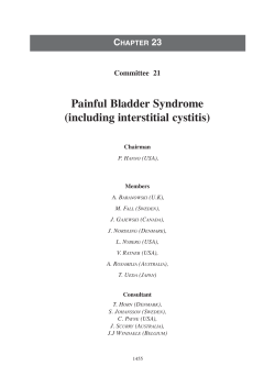 Painful Bladder Syndrome (including interstitial cystitis) C 23