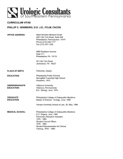 CURRICULUM VITAE PHILLIP C. GINSBERG, D.O. J.D., FCLM, FACOS