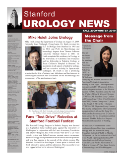 UROLOGY NEWS Stanford Message from the Chair