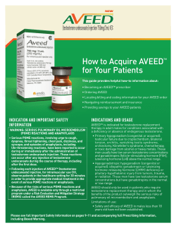How to Acquire AVEED  for Your Patients