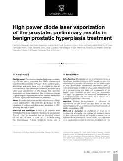High power diode laser vaporization of the prostate: preliminary results in