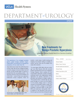 DEPARTMENT UROLOGY  New Treatments for