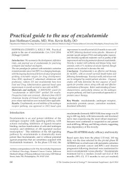 Practical guide to the use of enzalutamide