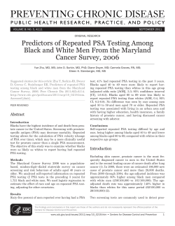 Predictors of Repeated PSA Testing Among Cancer Survey, 2006