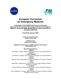 European Curriculum for Emergency Medicine