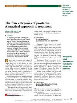 The four categories of prostatitis: A practical approach to treatment