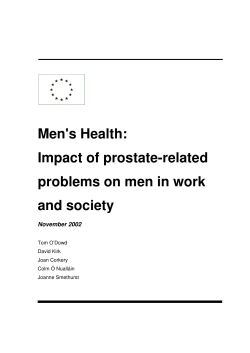 Men's Health: Impact of prostate-related problems on men in work and society