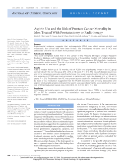 Aspirin Use and the Risk of Prostate Cancer Mortality in