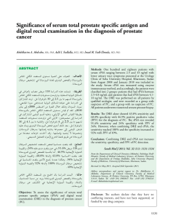 Significance of serum total prostate specific antigen and